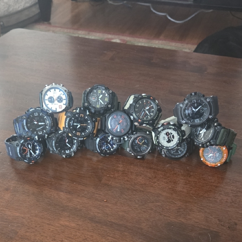 Men's Black and Orange Watch